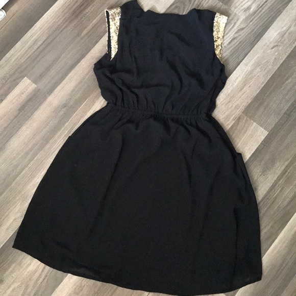 Black Dress with Gold Sleeves - Picture 3 of 3